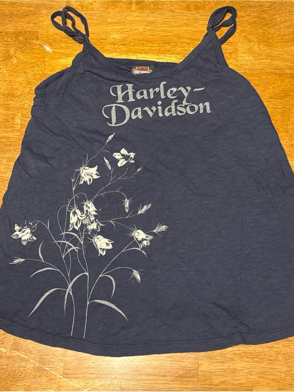 HARLEY DAVIDSON XL Women’s  Adjustable Spaghetti Strap Navy tank.